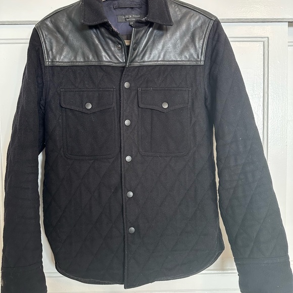 Rag & Bone Quilted Jacket with Leather Accents Lightweight & Shirt Jackets